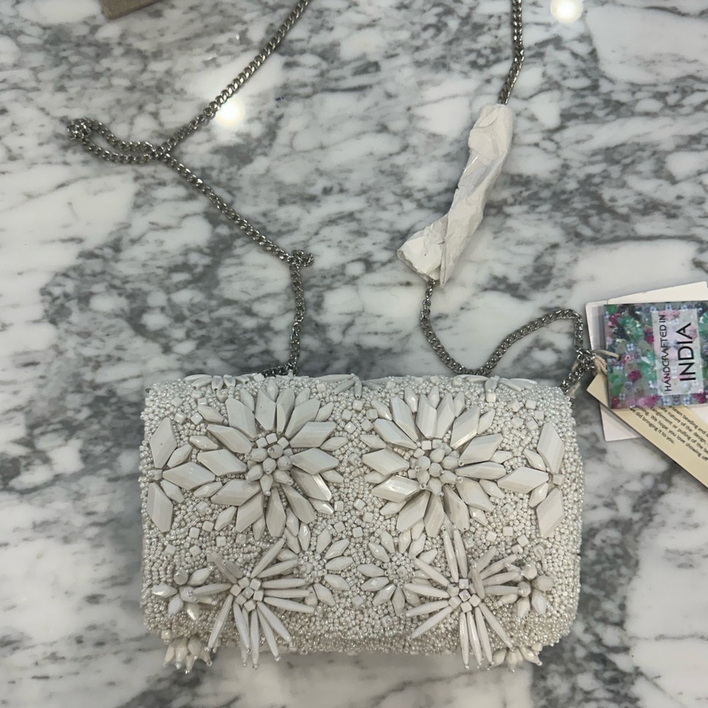 White beaded bag TJMAX
